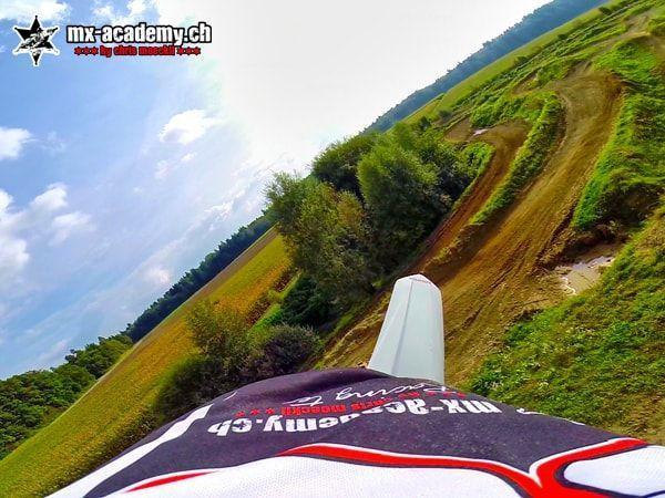 MX photos from the handlebars: MX-Academy number plate and the twisty track beyond